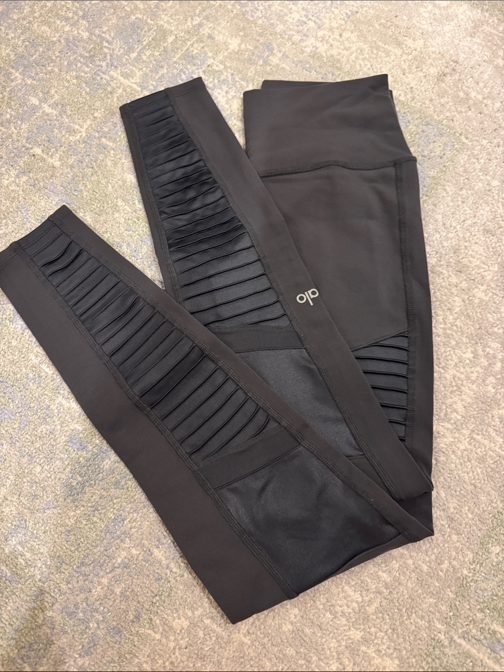 ALO Charcoal Gray Moto Panel Leggings